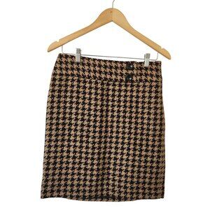 Ann Taylor Houndstooth Wool Skirt Classic Prep School Academia Office Work